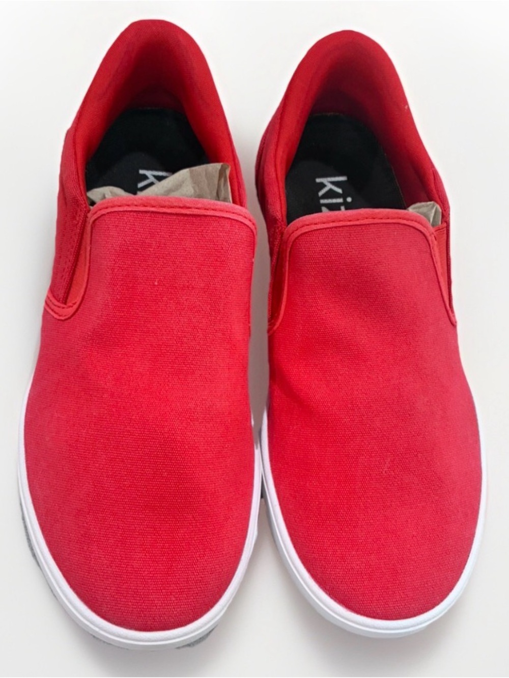Kizik Venice Mens Size 6.5 Womens 8 Granite Red Slip On Canvas Shoes Sneakers